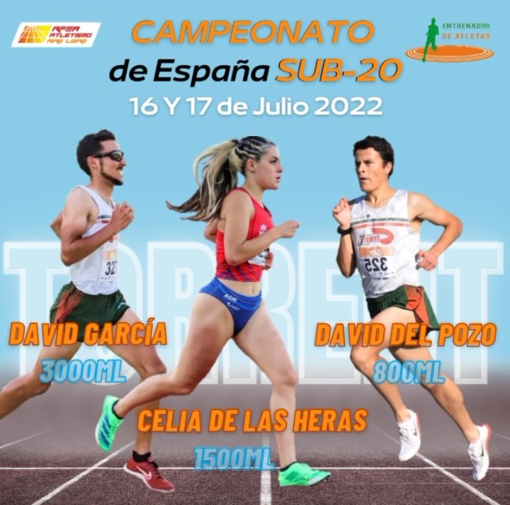Clementeremon's tweet photo. 📣 Cto. España Sub-20 🇪🇸 

Los más jóvenes cogen el testigo de los Sub-23 y nos vamos a Torrent...

8️⃣0️⃣0️⃣ Delpo
1️⃣5️⃣0️⃣0️⃣ @celiadlhs
3️⃣0️⃣0️⃣0️⃣ David García 

🧩 @Herraanz

#CEatletismoSub20

@cervantesatl @Alcala_Deporte @atletismoRFEA @AytoAlcalaH #trackandfield #athlete #rfea https://t.co/0lyDElMcYU