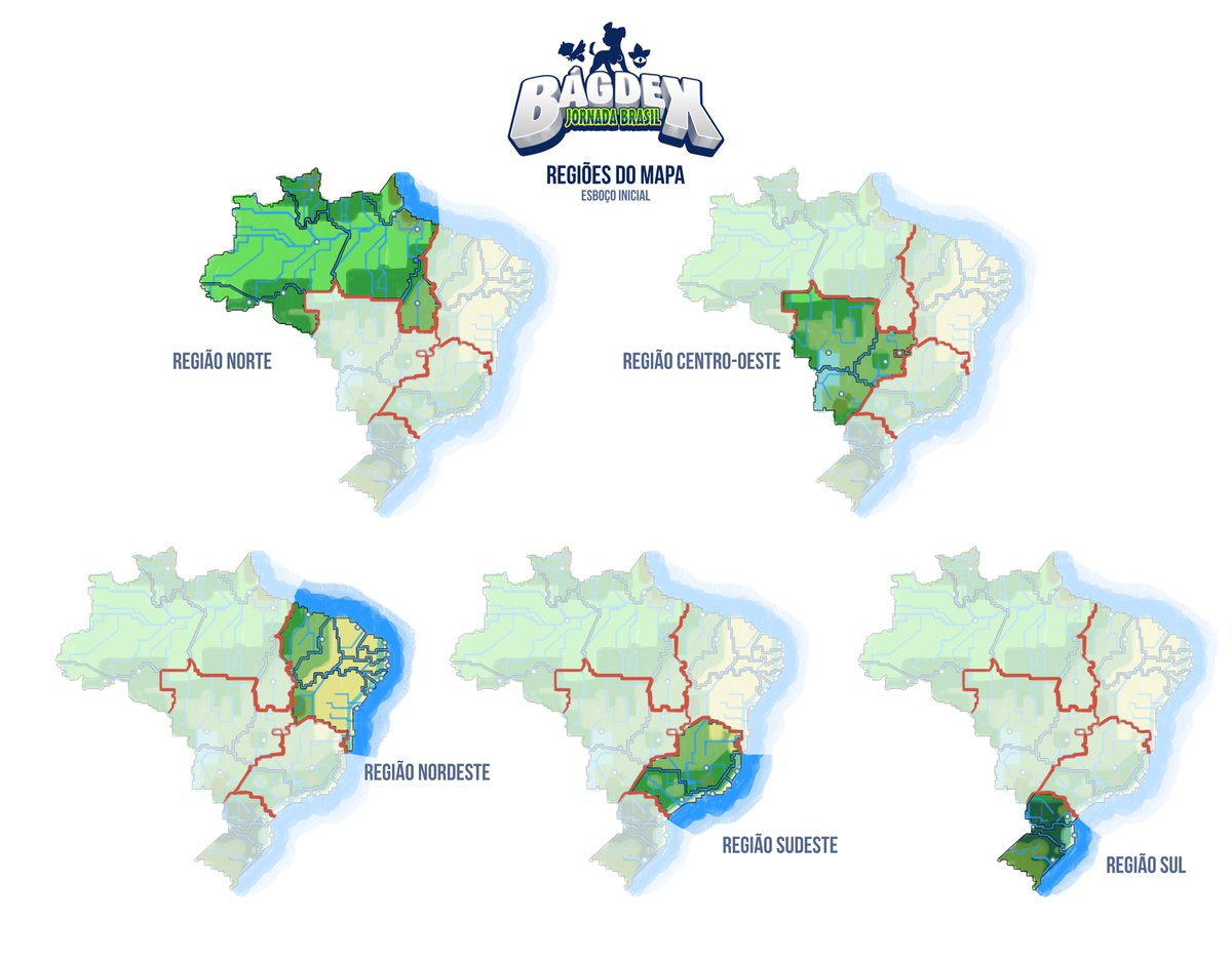 A Jornada Brasil será dividida em 5 regiões, e você vai poder escolher de onde quer começar sua aventura! #Bágdex 🇧🇷

Já entrou no nosso Discord? Escolha o seu inicial por lá e fique por dentro de todos os anúncios!
discord.gg/NRXRgVBzN3