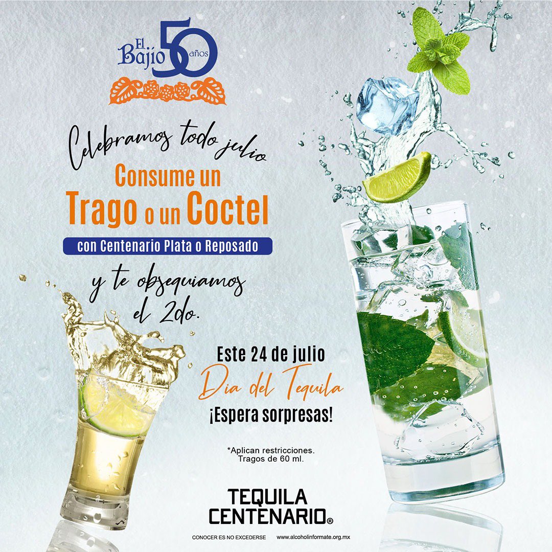 ¡En #ElBajío todo julio celebramos contigo el #DíaDelTequila!