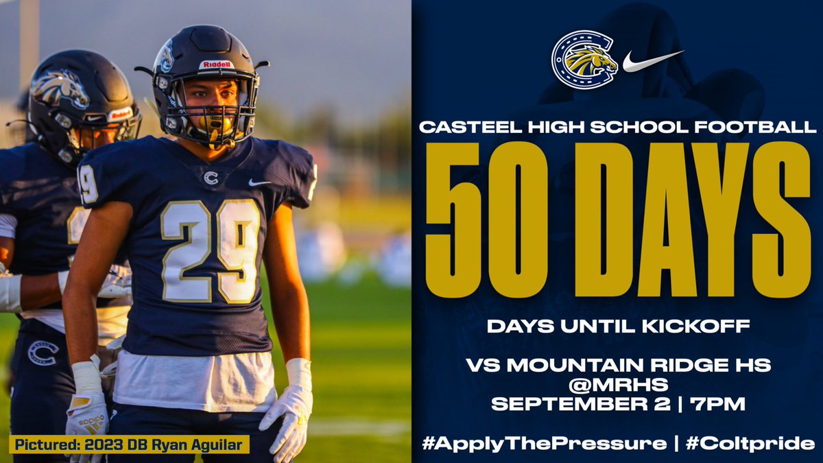CasteelFootball's tweet photo. 𝟓𝟎 𝐃𝐚𝐲𝐬… @CoachNewcombe @casteeltdclub @CasteelAthletic https://t.co/Nm9W0fpO8y