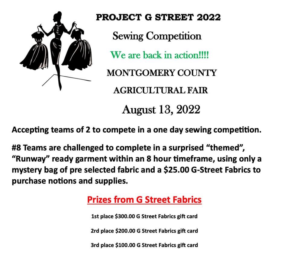 MOCOFAIR's tweet photo. Calling ALL those who like to SEW! 🧵Come join us for 2022  Project @gstreetfabrics Sewing Competition - Saturday, Aug 13th.  For more info: https://t.co/0T2QGt3raY 

 #mocofair #9bestdaysofsummer #exhibitors #sewing #sewingproject #projectrunway #sewingcompetition #runwayoutfit https://t.co/NmQ9Td11pW