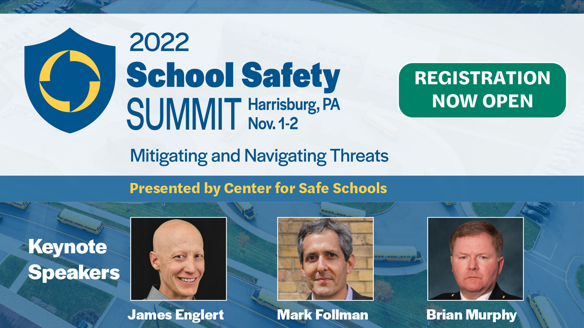 CtrSafeSchools's tweet photo. Register now for #SchoolSafetySummit2022, Nov. 1-2. Get focused on #ThreatManagement and navigation to gain knowledge, practices and tools to implement in your schools. #SchoolSafety https://t.co/982GpRnT2L https://t.co/2t5K2eNHCa
