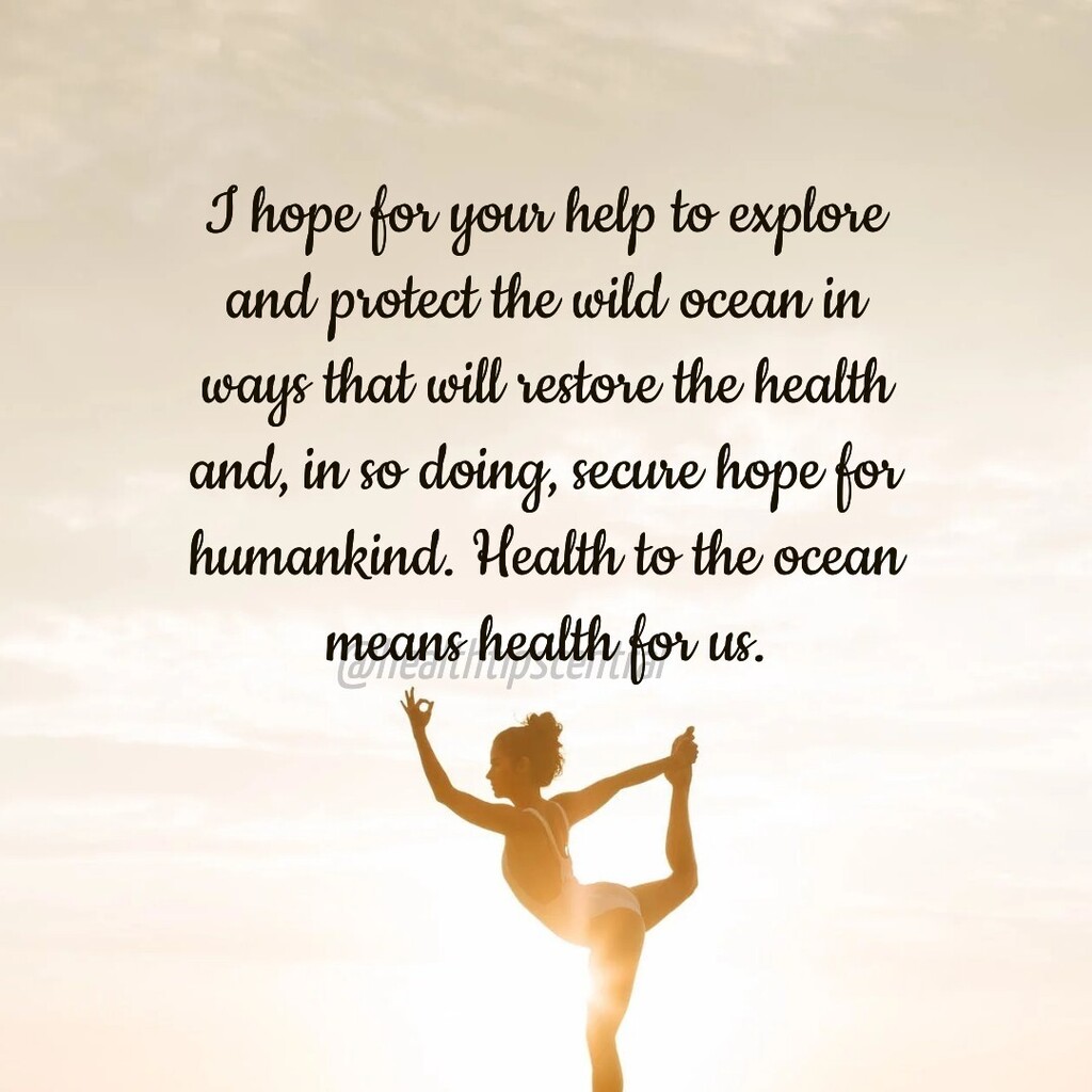 healthtipsfeed's tweet photo. I hope for your help to explore and protect the wild ocean in ways that will restore the health and, in so doing, secure hope for humankind. Health to the ocean means health for us.

#health #fitness #healthylifestyle #wellness #motivation #healthy #workout #love #gym #lifes… https://t.co/n6xBWtqJYr