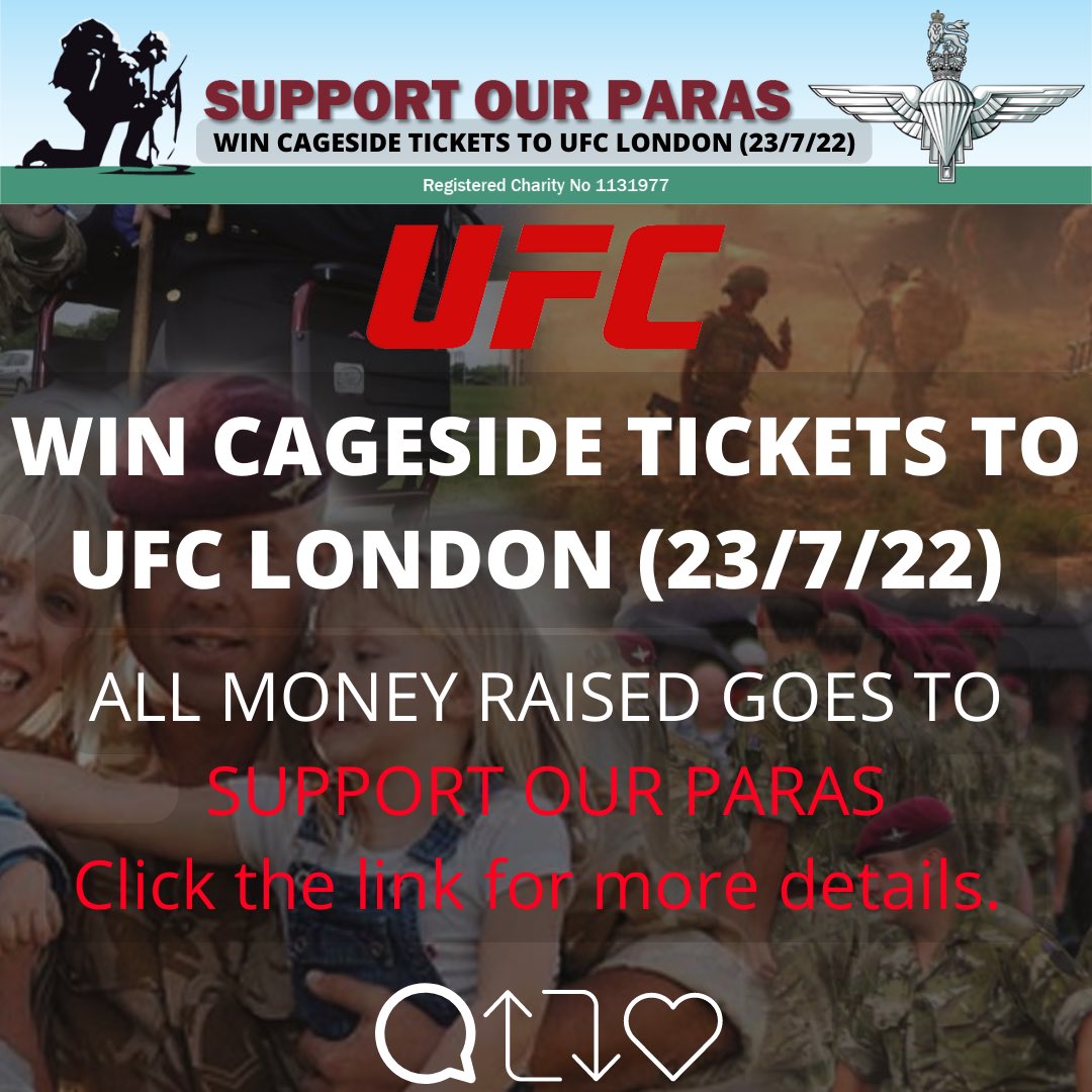 TheParachuteRegiment on Twitter "RT coachmikechad WIN Cage side Tickets for UFC LONDON on