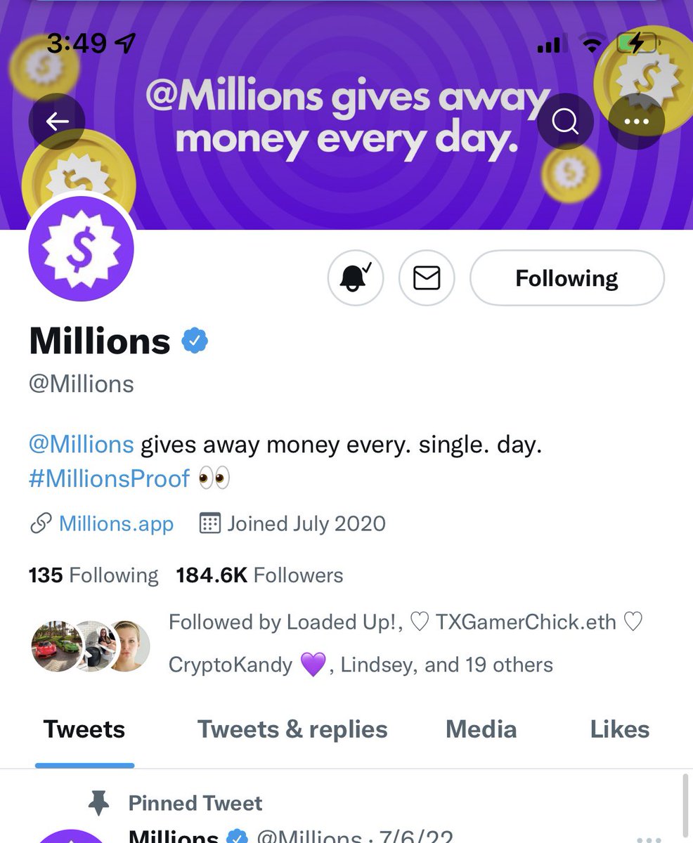 mikenyce26's tweet photo. @Millions Notis on $MikeNyce26 #MillionsProof https://t.co/rzrRGvUpHP