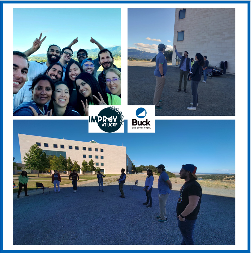 BuckInstitute's tweet photo. Last week the Buck hosted @UCSF_improv to teach us scientists how to use #improv for developing communication skills and creativity. It was so much fun! #workhardplayhard #livebetterlonger #scientistshavingfun https://t.co/EmrP0MEWgf