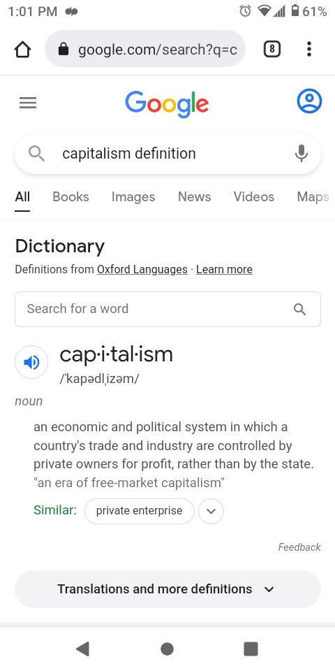 DashingFreedom's tweet image. Na see the internet supercedes communism because you can't burn all the dictionaries

You are a private owner. The communist or Socialist authority is the state

Anything you do of your own volition without government interference is the American Capitalism they are killing