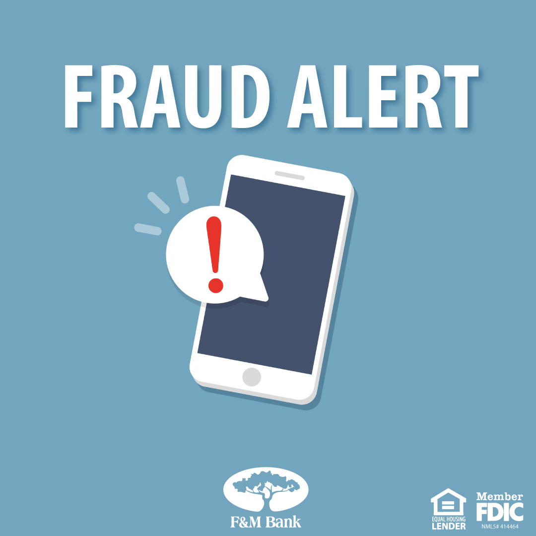 fmbankva's tweet photo. Fraud Alert: It has come to our attention that scammers are calling customers from what appear to be legitimate F&amp;M phone numbers, asking them to verify a fictitious debit card transaction. Contact us immediately at 540-896-8941, if you get a call or text of this nature. https://t.co/i3k4ZjAct3