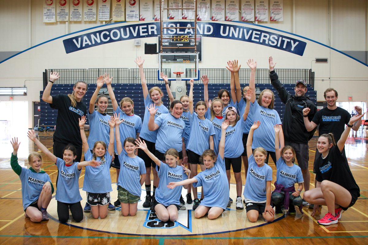 VIUMariners's tweet photo. Tons of fun at our Mariners in Training Jr. &amp; Sr. girls basketball camps! Big thank-yous to @sd68hoops @LukeLholmes and our WBB team for sharing their skills and knowledge with these outstanding young athletes! 
Info on upcoming VIU sport camps: https://t.co/68Qdku4ZXE #Nanaimo https://t.co/E2I4C3xdRm