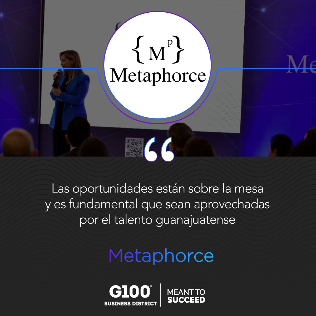 G100Business's tweet photo. Sabemos que en #Guanajuato abunda el talento y #Metaphorce se encarga de impulsar las oportunidades laborales para los guanajuatenses 🤝
  
#EdificioG100 #Socio #Innovación #TI https://t.co/aaookCZUn2