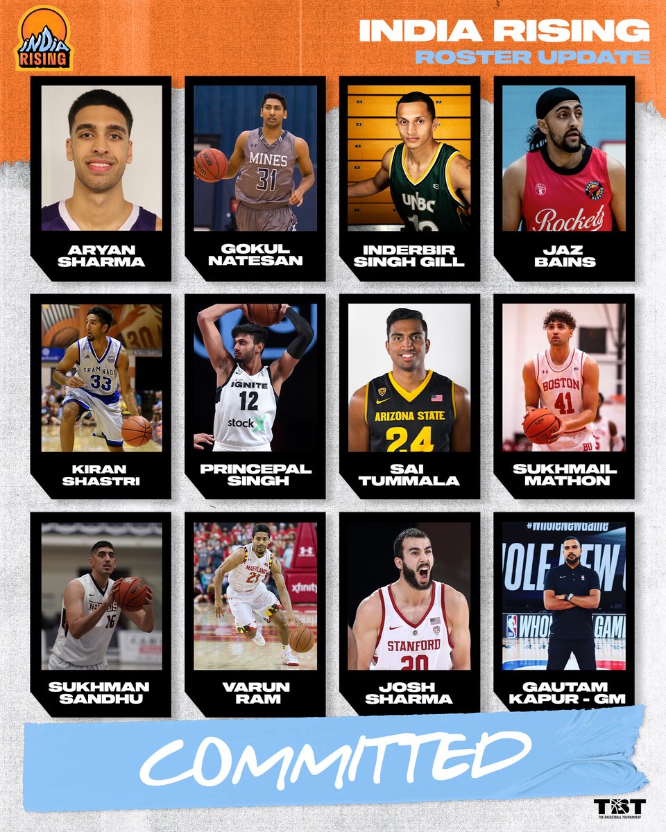 India Rising’s TBT 2022 roster looks 🔥 <a href="/IndiaHoops/">Abhishek</a> 

TWO DAYS until the action begins on ESPN! 🍿