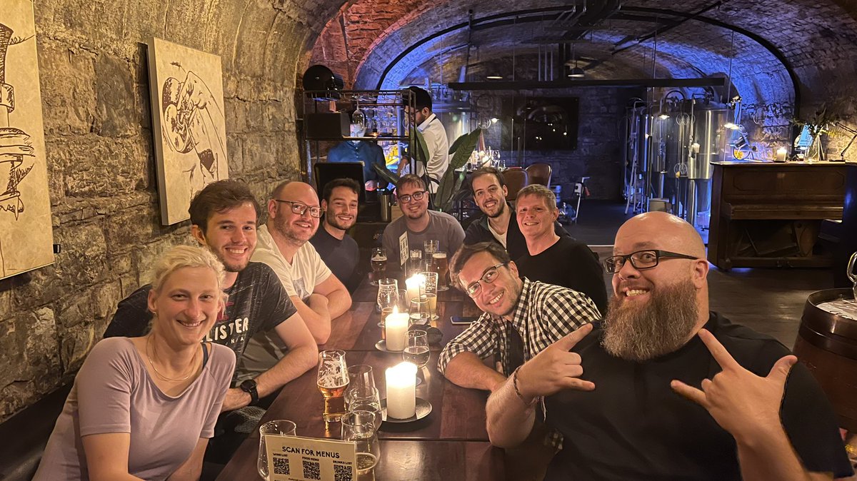 fharper's tweet image. The off #EuroPython2022 party with some lovely &amp;amp; friendly folks... And me 😍😂 #EuroPython