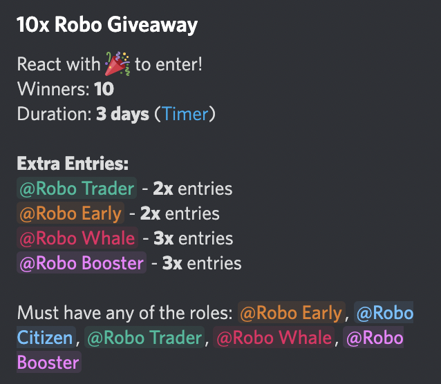 robocosmic's tweet photo. The giveaway will be completed on Discord. And, this time Robo Roles give you more advantages: https://t.co/JukyhIJ7W9