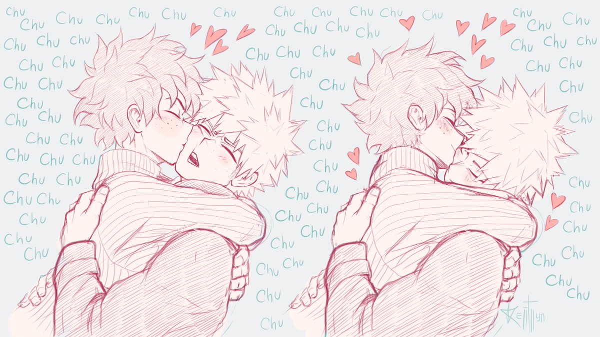 Izuku uses his Ultra Kissing Attack and it's very effective to Kacchan's heart