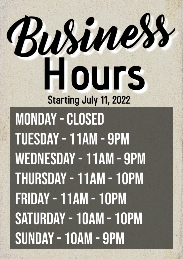 BarrelHouse5181's tweet photo. Here are our new business hours! https://t.co/iVbGFh3zcD