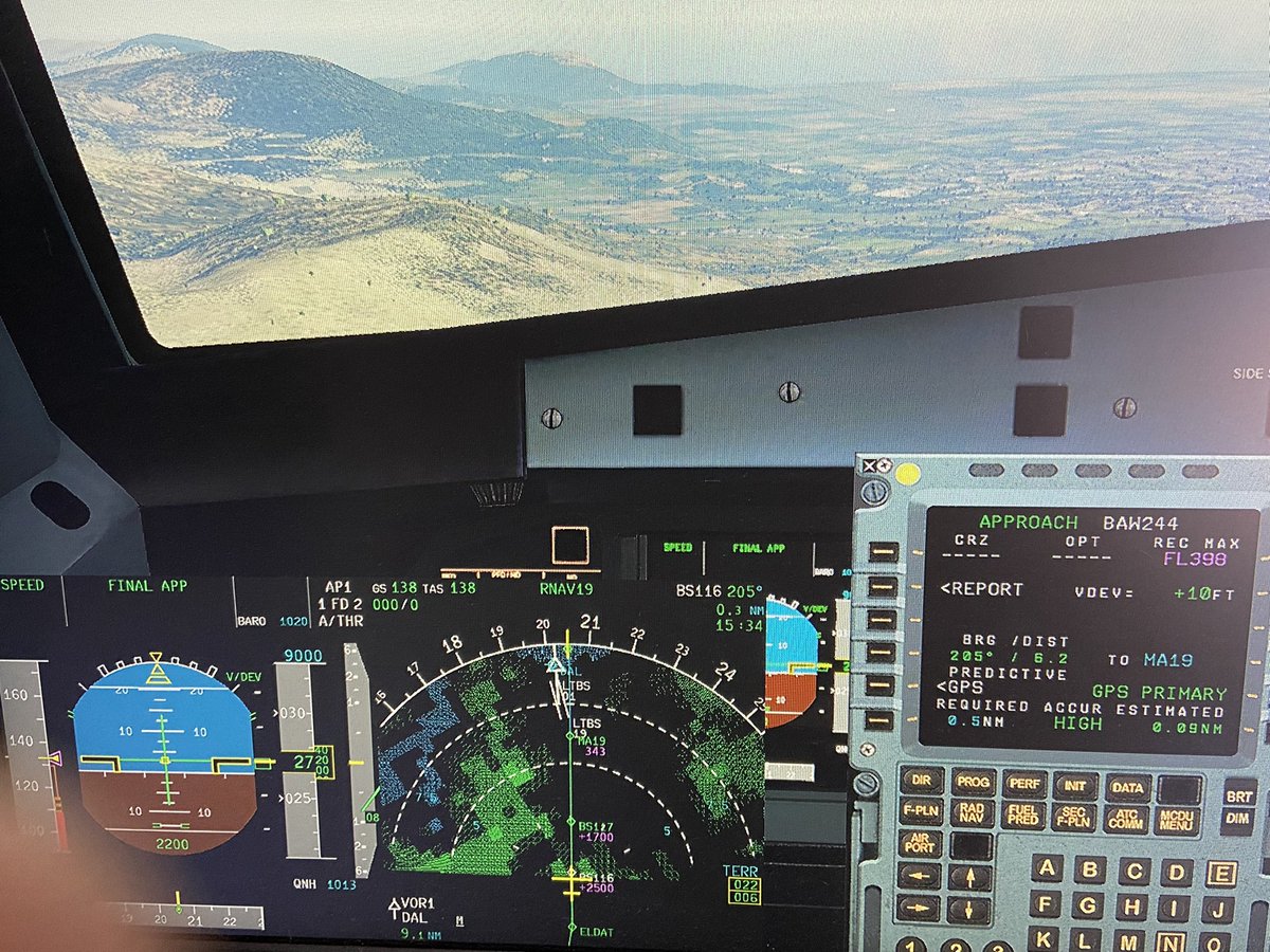 aston_adam's tweet photo. A new destination for me (Dalaman) on Saturday - and one which is known for its challenges, in terms of terrain and a tricky approach. Great to practise it on my home PC using #P3D and #flightsimlabs A320 - scarily accurate!! Yes, I know I’m sad… 🤣 #avgeek https://t.co/WuwOewAh63