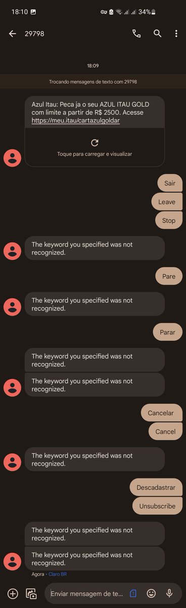 diegonei's tweet photo. @itau E aí? Faz como? Queria muito parar de receber seu spam... #spam #itau https://t.co/AoB8P8X0pR