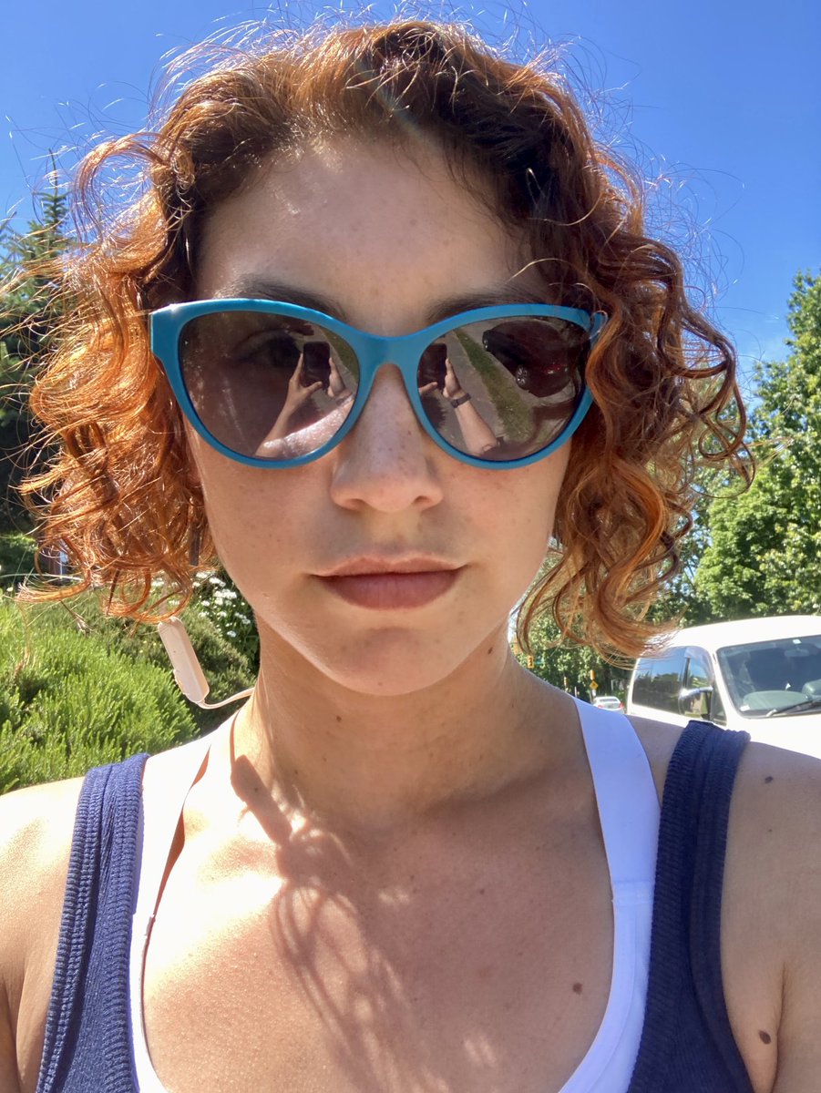 Dyed my hair copper. I love how vibrant it is in sunlight

I’ve been really into visibly layering sports bras under tank tops recently too idk

Also after 3 consecutive injuries across 7 weeks and 3 sports I’m almost back to being a fully functional human again (knock on wood 😬)