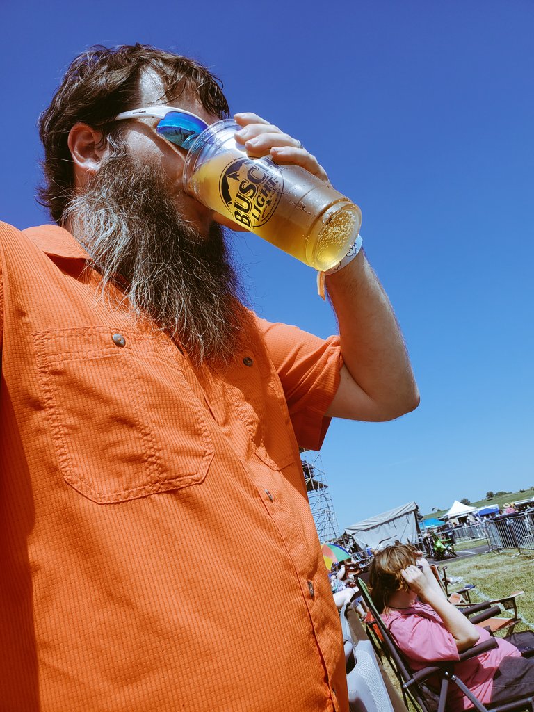 alyssaprentice's tweet photo. Kicking off @CountryStampede today with a @BuschBeer with my favorite human alive #countrystampede https://t.co/tzbxJFo5iu