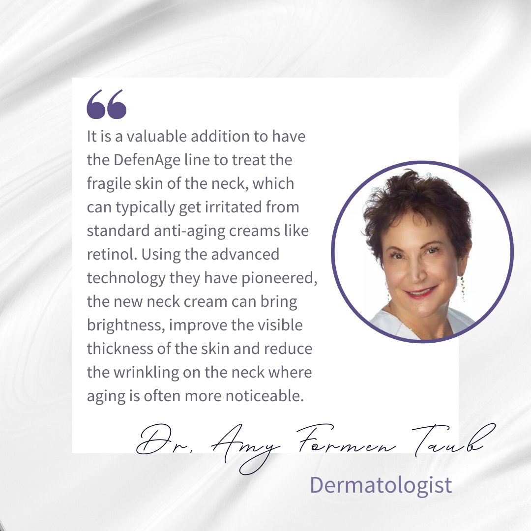 DefenAgePRO's tweet photo. Dermatologist-trusted and -recommended, DefenAge has been a leader in defensin-powered clinical-grade skincare for over 7 years. @advdermatology https://t.co/FWmNty7G8g
#DefenAgePRO #sciencebackedskincare #dermatologist #defensinmolecules #neckcream https://t.co/lAnD16Px0Z