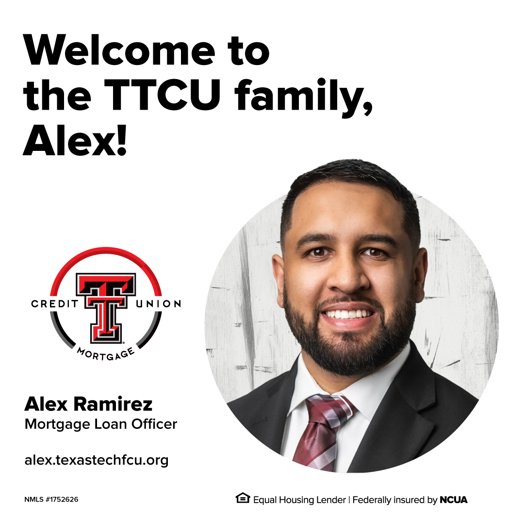 TexasTechCU's tweet image. Welcome to the TTCU family, Alex Ramirez! 🏘️

We are so excited to welcome you as our newest Mortgage Loan Officer!