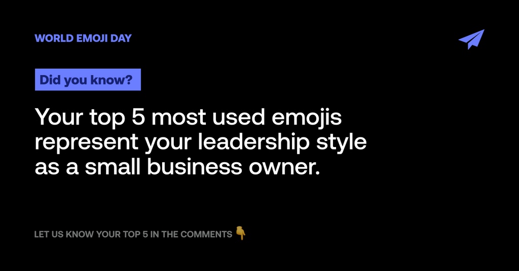 Invoice2go's tweet image. What do your top five emojis say about your leadership style? 🤔
Happy #NationalEmojiDay!