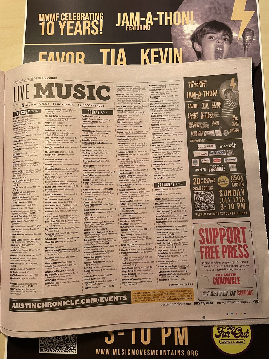 MusicMovesMtns's tweet photo. Thank you to our returning media sponsor and supporter @AustinChronicle for spreading the good word! https://t.co/iPOTMSjKqu