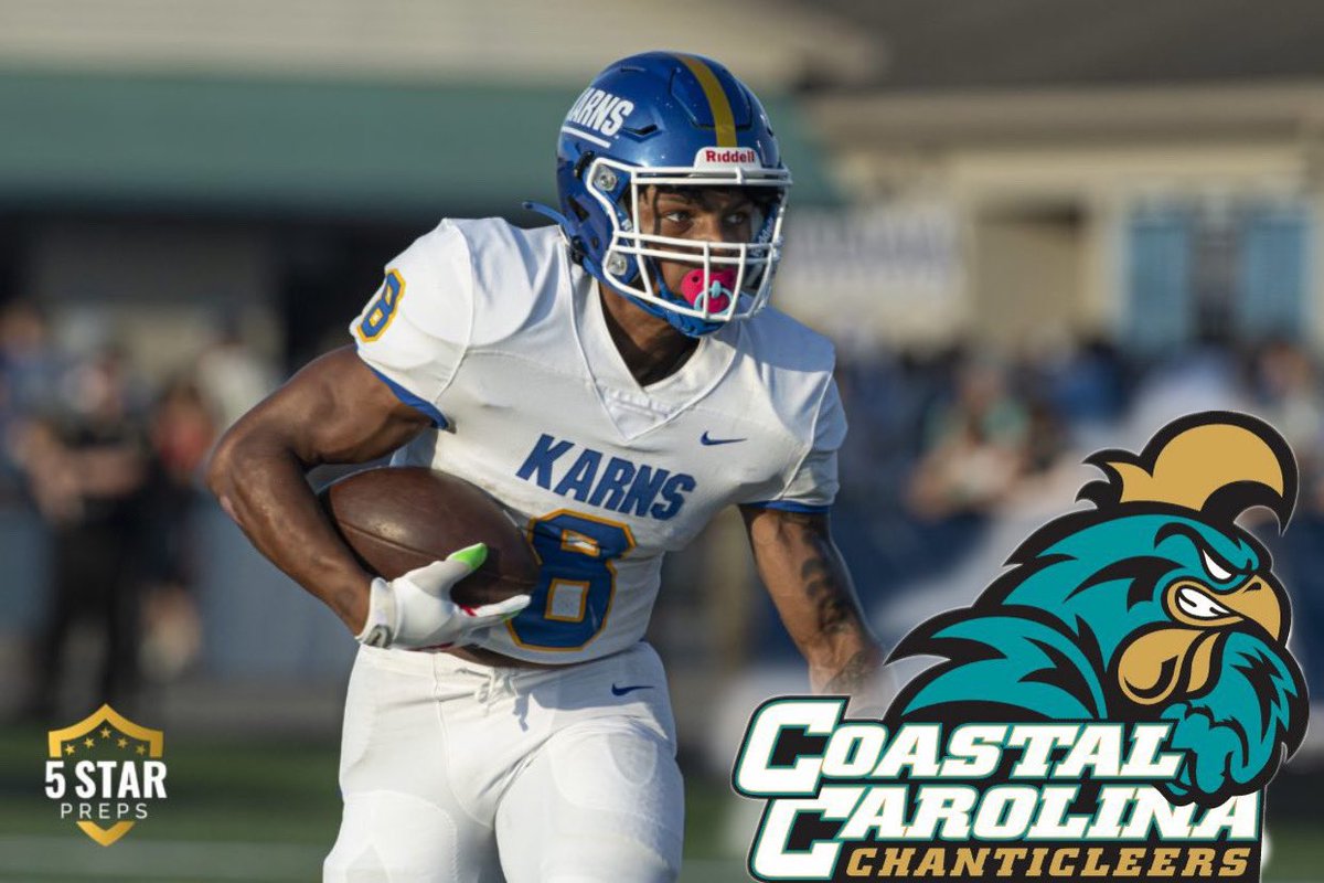 5StarPreps's tweet image. 🚨🚨JUST ANNOUNCED🚨🚨

Karns High School 2023 RB DeSean Bishop has verbally committed to Coastal Carolina. 

Bishop rushed for 3,179 yards and 34 touchdowns in 2021, earning 5A Mr. Football and 5SP Offensive POY.