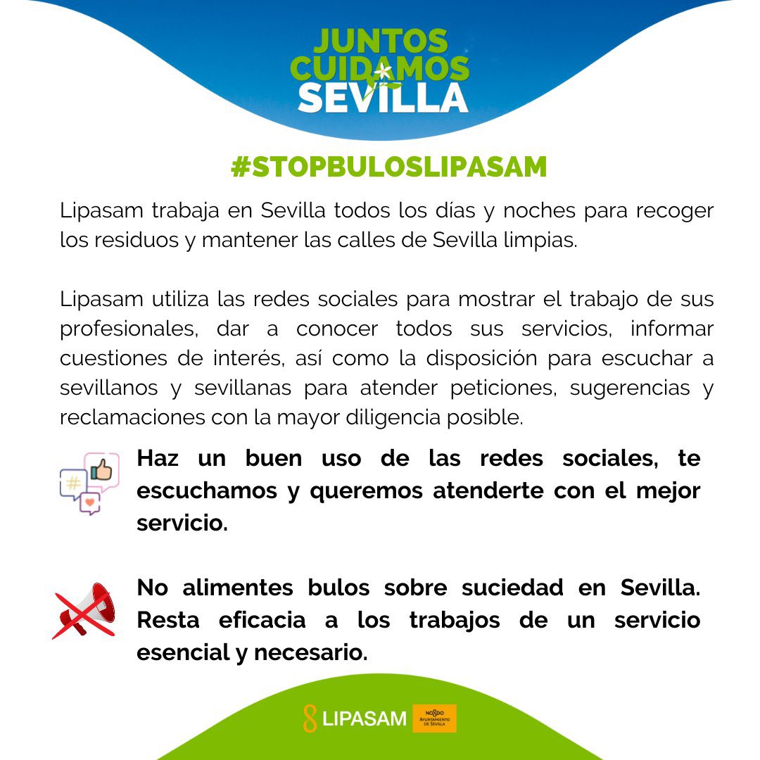 jlsanzalcalde's tweet photo. Acabo de ver esto de Lipasam. 😱Decir que la suciedad es un bulo es un insulto a los sevillanos que están mostrando la realidad día a día a través de las redes sociales. Un insulto, una falta de respeto y una tomadura de pelo. Lo que tiene que hacer el alcalde es LIMPIAR. https://t.co/jyBoHVxEuq