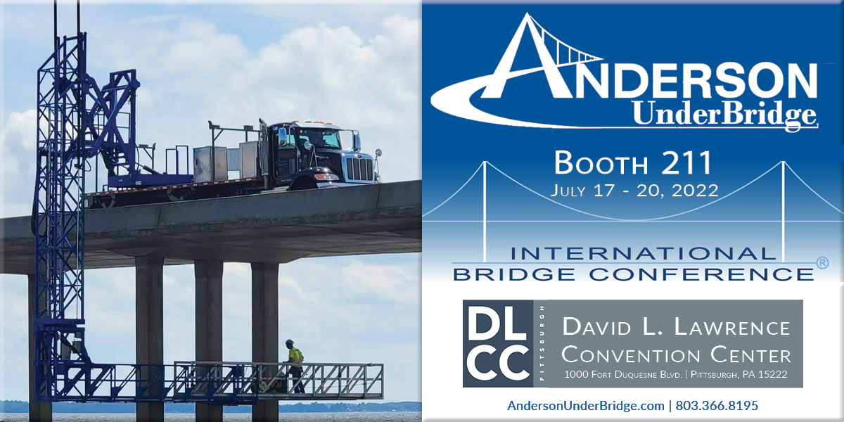 Anderson_UB's tweet photo. #AndersonUnderBridge looks forward to seeing you at the #InternationalBridgeConference in Pittsburgh next week. Stop by booth 211 to say hello and learn why Anderson is America’s leader in safe #UnderBridgeAccess. #HireVets #HydraPlatform #BridgeInspection #IBC @IntlBridgeConf https://t.co/tg2wZFps3O