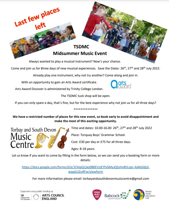 We still have a few spaces left for our Midsummer event at the end of July. Please get in touch if you would like to know more and join in. Feel free to share our poster &amp; we look forward to seeing everyone there! 😀☀️🎧🎵🎶