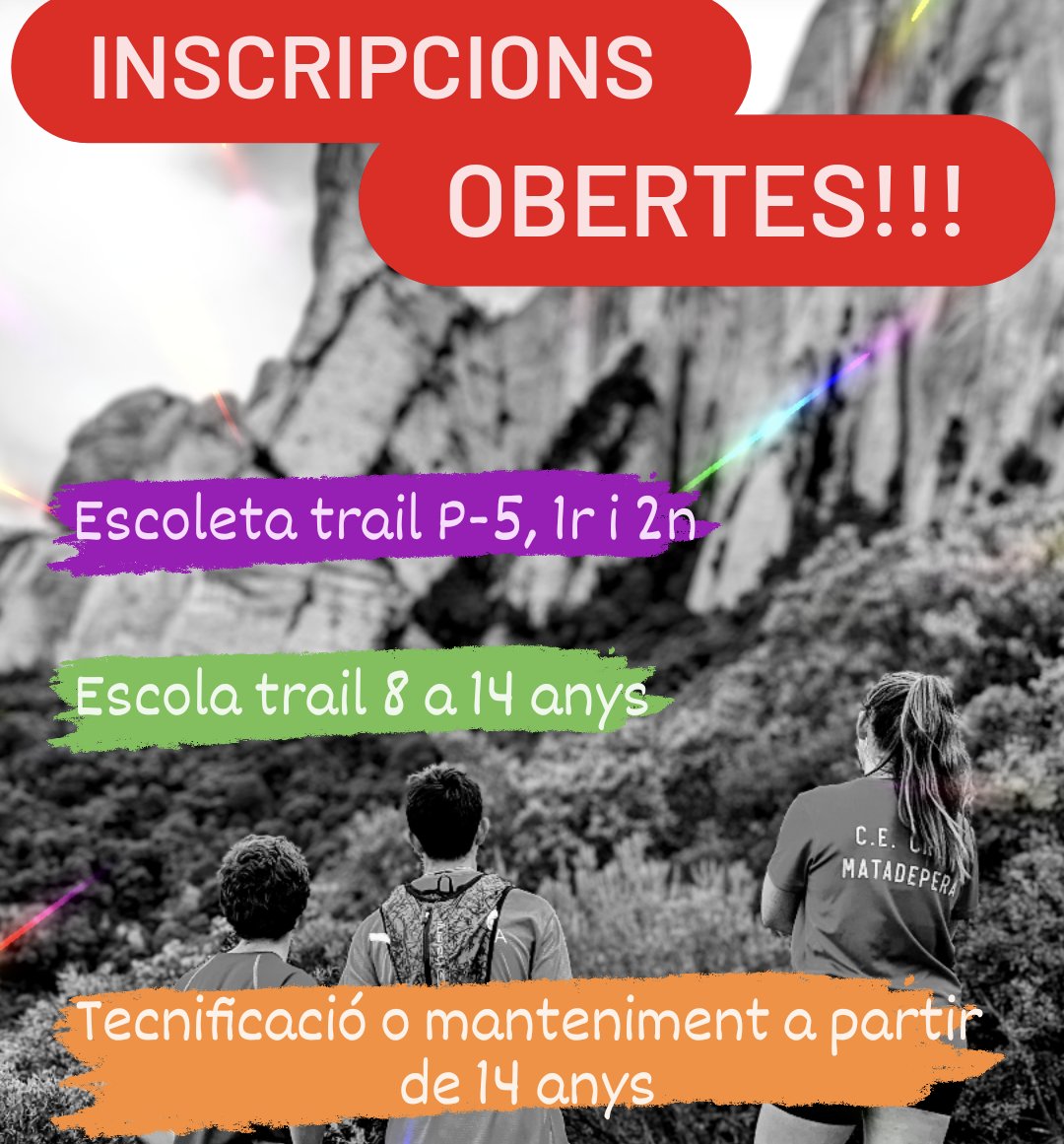 CrosMatadepera's tweet photo. Obrim inscripcions‼️ Més informació al ✉️ escola.ccmatadepera@gmail.com https://t.co/HMspXuZsxU