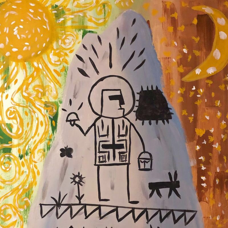 MythoGlyphs's tweet photo. The original painting that inspired the design of Mytho glyphs created by @dannycassart over one year ago! 

One lucky holder received this 1/1 hidden in the collection today! https://t.co/GnQgUCxjGZ