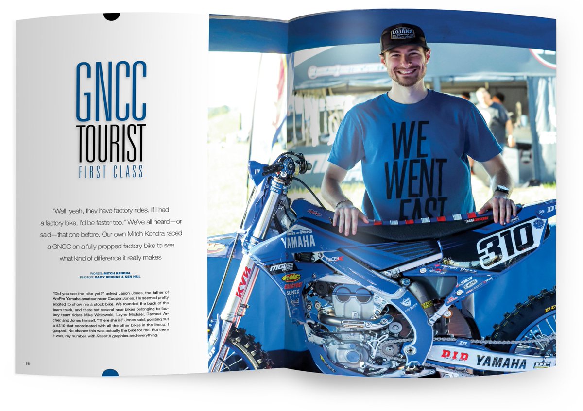 mitch_kendra's tweet image. What is is like to be a factory rider for the day? Read about my experience on an AmPro Yamaha YZ250FX at the Mason-Dixon GNCC in the September 2022 issue of Racer X Illustrated. @racerxonline
If you are a subscriber, you can read the digital version here: bit.ly/3uPlLIa