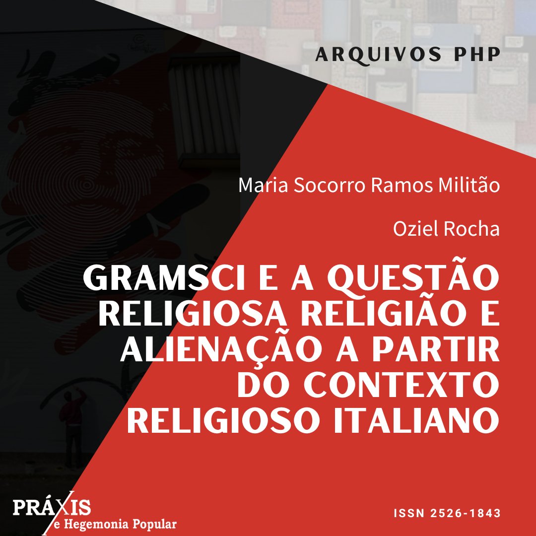 Arquivos de Práxis e Hegemonia Popular: v.5 n.7 (2020).
Leia em: revistas.marilia.unesp.br/index.php/PHP/…

#tbt #tbtphp
