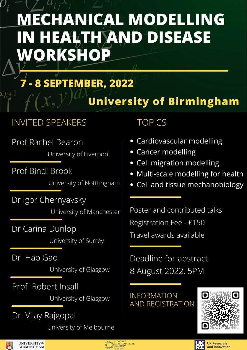 Fabian Spill (@fabianspill) on Twitter photo Excited to announce the workshop on Mechanical Modelling in Health and Disease in Birmingham 7/8th September. We have an exciting lineup of speakers, including Rachel Bearon, <a href="/BindiBrook/">Prof Bindi Brook</a> ,Igor Chernyavsky, @CarinaDunlop , <a href="/sharpgao/">Hao Gao</a> , <a href="/robinsall/">Robert Insall</a> and <a href="/vj_rajagopal/">Vijay Rajagopal</a> 1/ Excited to announce the workshop on Mechanical Modelling in Health and Disease in Birmingham 7/8th September. We have an exciting lineup of speakers, including Rachel Bearon, <a href="/BindiBrook/">Prof Bindi Brook</a> ,Igor Chernyavsky, @CarinaDunlop , <a href="/sharpgao/">Hao Gao</a> , <a href="/robinsall/">Robert Insall</a> and <a href="/vj_rajagopal/">Vijay Rajagopal</a> 1/