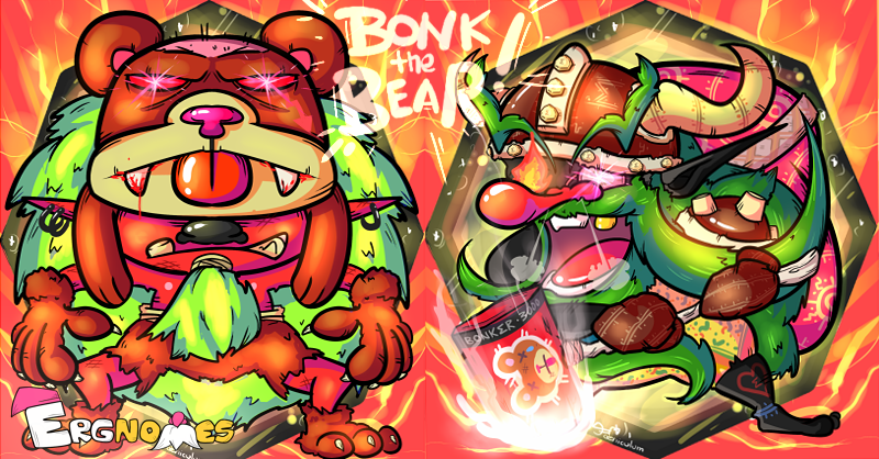 ERGnomes's tweet image. AIGHT #Ergonauts, TIME TO BONK THE BEAR!🔨🐻

Bullbob the Bearbonker is chasing Sergejus the Beargnome to free the last 2 Ergoversary Sloths &amp;amp; more!

LINK: ergoauctions.org/#/auction/acti…

What other bidding rewards are there? 
Bid &amp;amp; bonk away to find out👀
$ERG #CardanoCommmunity #NFTs