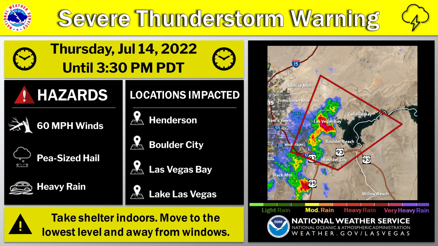 NWS Las Vegas on Twitter "A Severe Thunderstorm Warning has been