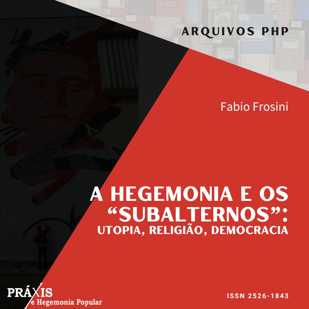Arquivos de Práxis e Hegemonia Popular: v.5 n.7 (2020).
Leia em: revistas.marilia.unesp.br/index.php/PHP/…

#tbt #tbtphp