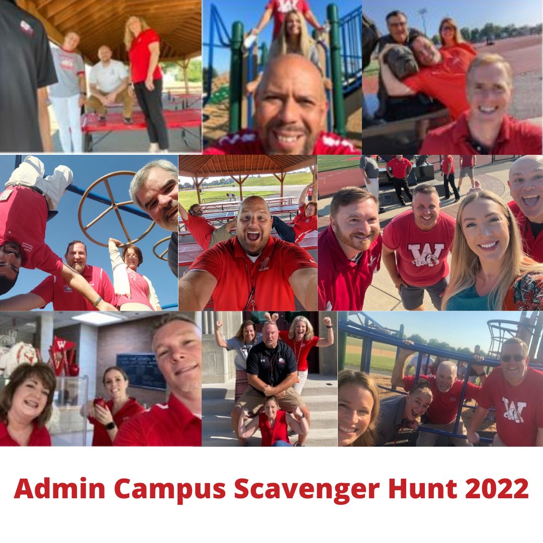 No Admin Retreat is complete without a campus scavenger hunt!  #WilsonSD