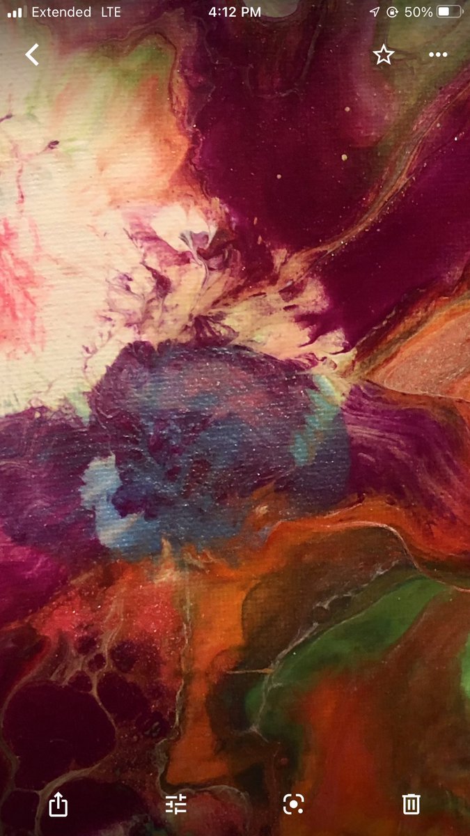 Notyoursisters1's tweet photo. So many very talented artists on twitter. Not sure my painting belongs here. #galaxy #pourpainting #abstract #planets https://t.co/gO4JcGBlUR