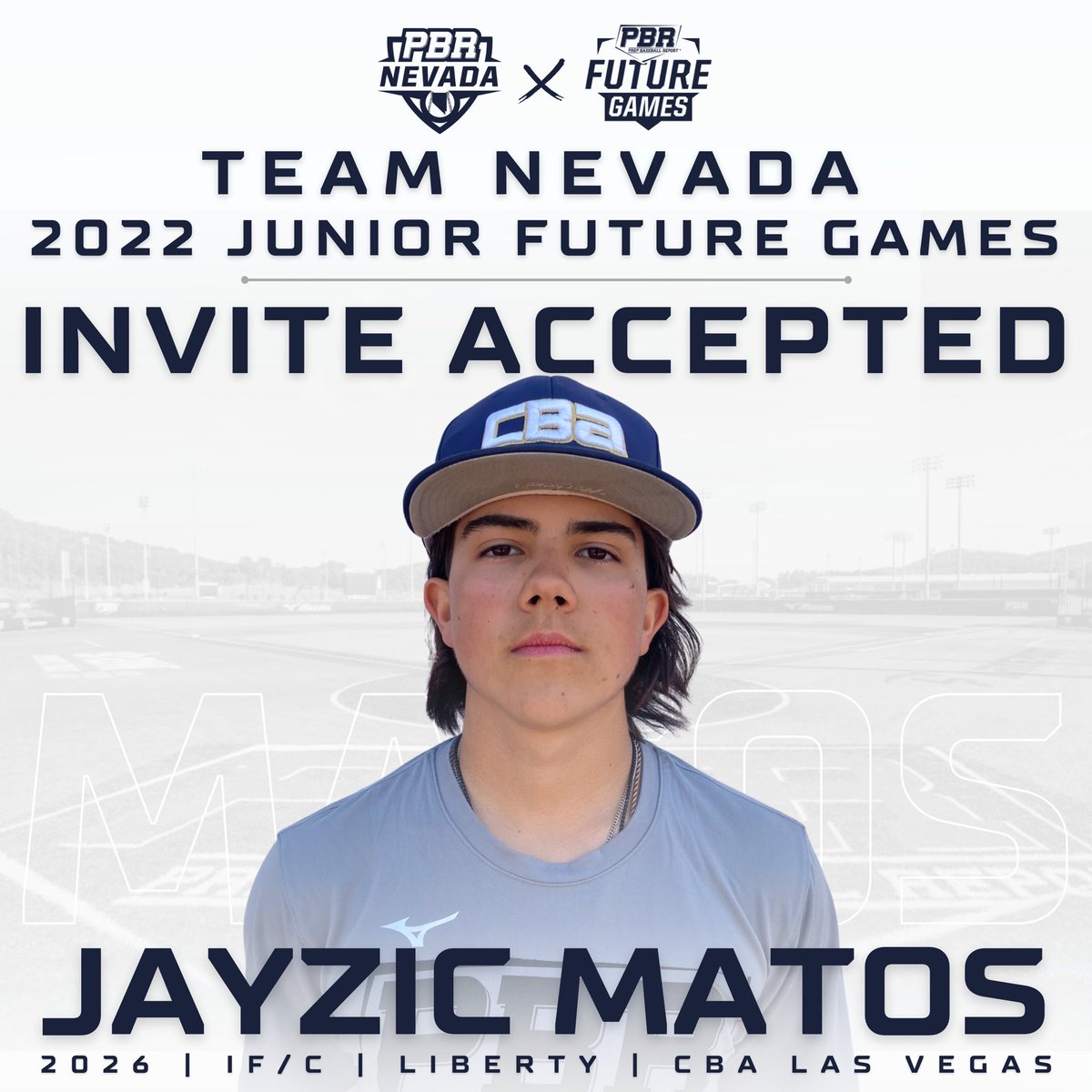Prep Baseball Nevada (@prepbaseballnv) on Twitter photo ✔️ INVITE ACCEPTED ✔️
Gritty infielder and member of the 2021 Jr. Future Games’ Final 4 team, <a href="/JayzicMatos/">#JZ21 MIF/C/RHP</a>, is ready to run it back for #PBRTeamNevada at the 2022 Jr. Future Games #ForNevadaByNevada
<a href="/prepbaseball/">Prep Baseball</a> | <a href="/CBAlasvegas/">CBA Las Vegas</a>
Matos Spotlight
prepbaseballreport.com/news/NV/2022-J… ✔️ INVITE ACCEPTED ✔️
Gritty infielder and member of the 2021 Jr. Future Games’ Final 4 team, <a href="/JayzicMatos/">#JZ21 MIF/C/RHP</a>, is ready to run it back for #PBRTeamNevada at the 2022 Jr. Future Games #ForNevadaByNevada
<a href="/prepbaseball/">Prep Baseball</a> | <a href="/CBAlasvegas/">CBA Las Vegas</a>
Matos Spotlight
prepbaseballreport.com/news/NV/2022-J…