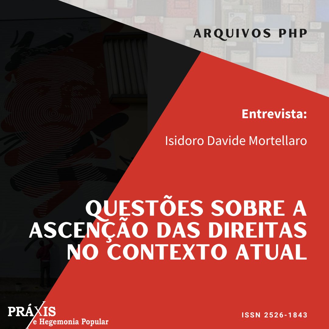 Arquivos de Práxis e Hegemonia Popular: v.5 n.7 (2020).
Leia em: revistas.marilia.unesp.br/index.php/PHP/…

#tbt #tbtphp