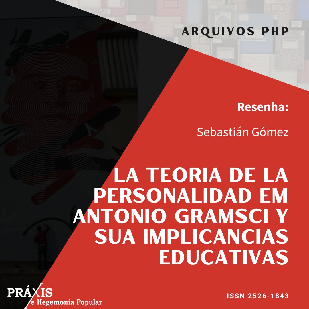 Arquivos de Práxis e Hegemonia Popular: v.5 n.7 (2020).
Leia em: revistas.marilia.unesp.br/index.php/PHP/…

#tbt #tbtphp