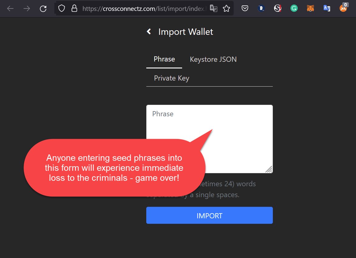 knowcryptoshow's tweet image. Hi there!  @enom &amp;amp; @Hostwinds

Criminals are duping consumers into entering their private crypto keys. This time, it's crossconnectz(.)com, a domain leased - enom and site hosted on IP 192(.)236(.)209(.)210 Hostwinds.  All keys imported to this site are immediately stolen.