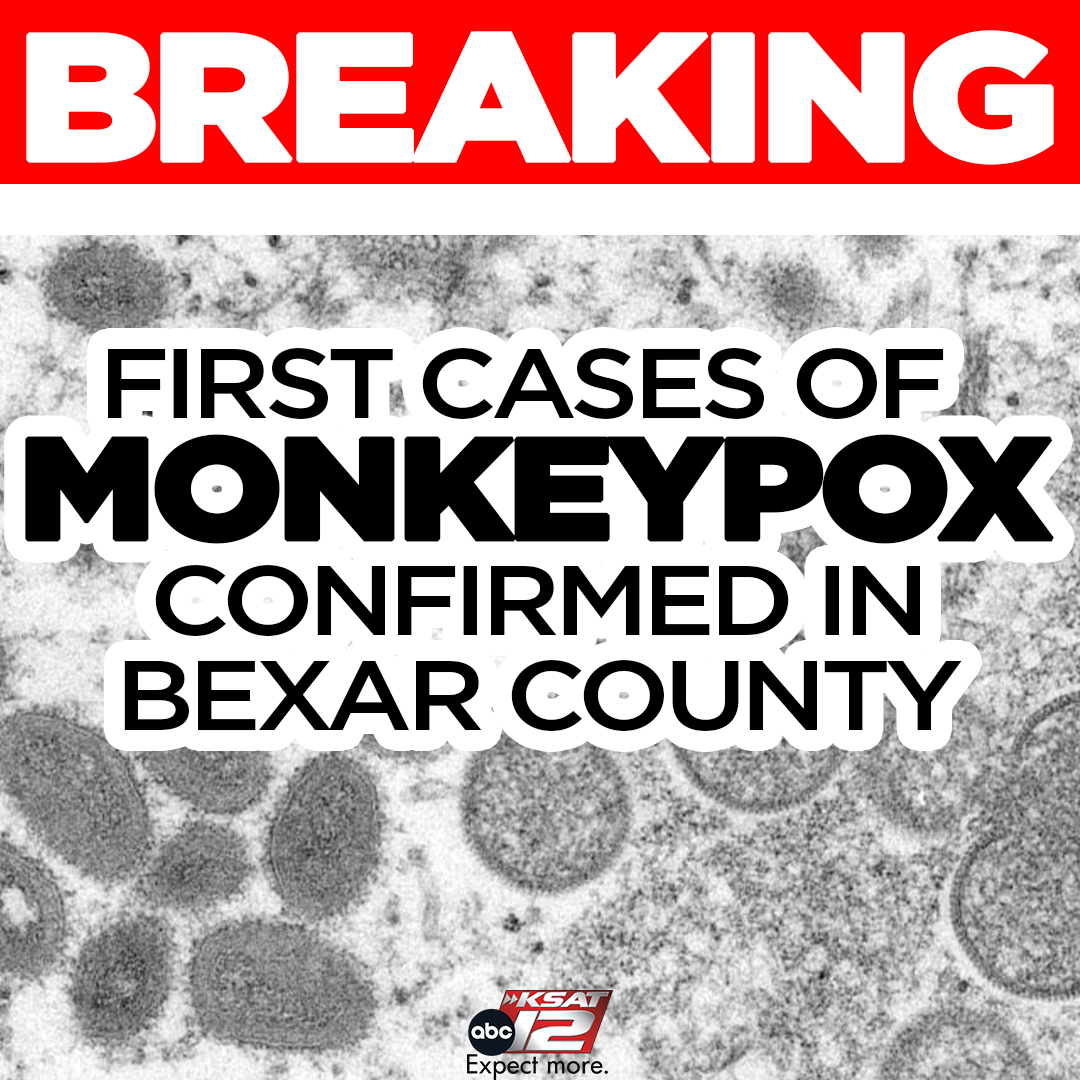 ksatnews's tweet image. BREAKING NEWS- Two people in Bexar County have tested positive for monkeypox, according to the San Antonio Metropolitan Health District.

They are the first confirmed cases here but Metro Health says the threat to the community still remains low.
ksat.com/news/local/202…