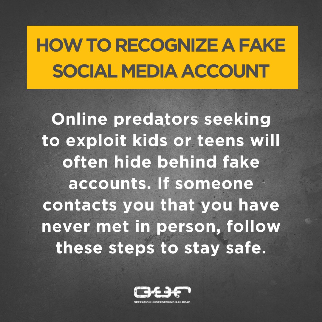 ourrescue's tweet photo. Knowing how to spot a fake profile can go far in protecting you and your loved ones against online exploitation. There are a few simple tips and tricks to use in vetting these out - learn how to properly recognize a fake social media account here: https://t.co/pnmdx7Ut3P https://t.co/GMfM4VbCMx