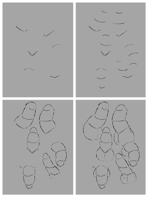 朝からち○ぽの話で申し訳ないんだけど、くの字のアタリで描きやすくなりそうと思って試した
小学生のラクガキみたいだ… 