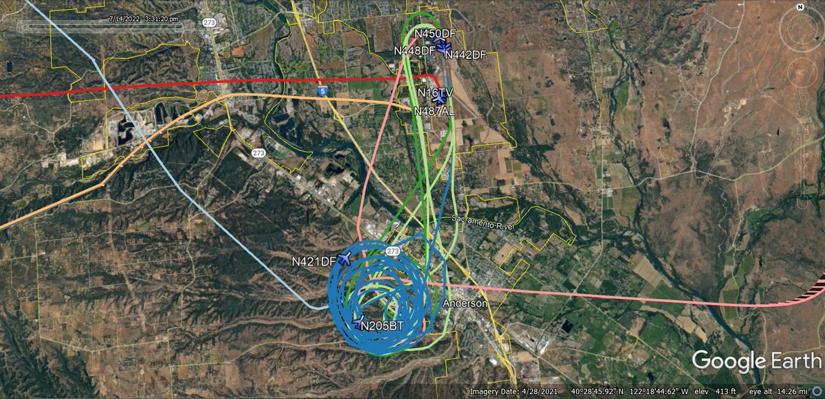 fire_feeds's tweet image. Active firefighting aircraft over the #PeterFire in #Anderson which is at 20 acres
#CalFire 
#A240 #N421DF
#T93 #N450DF
#T94 #N442DF
#T95 #N448DF

Redding Air Services
#N16TV
#N487AL
#N205BT
🇺🇸❤️‍🔥