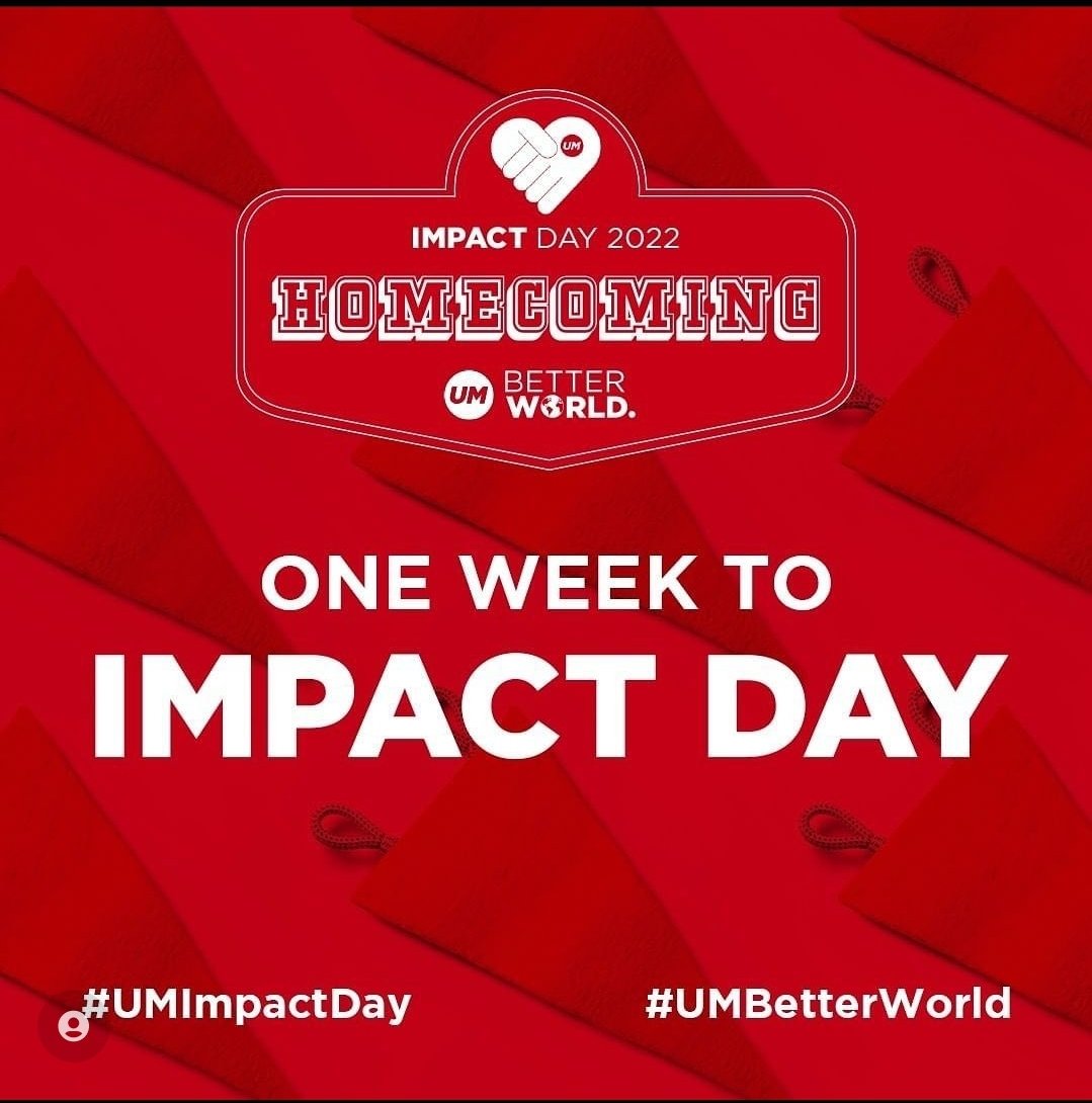 UMGreece's tweet photo. One week to Impact Day.
This year’s theme is “Homecoming” which celebrates our teams returning to the office and the opportunity to participate in Impact Day in person again.

Stay tuned 😊

#UMImpactDay #UMBetterWorld https://t.co/5PMLlqYzMs